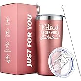 Inncup Retirement Gifts for Women 2024,Happy Retirement Party Decorations for Friends, Boss, Teachers, Nurses, Retired Free And Fabulous (RoseGold)