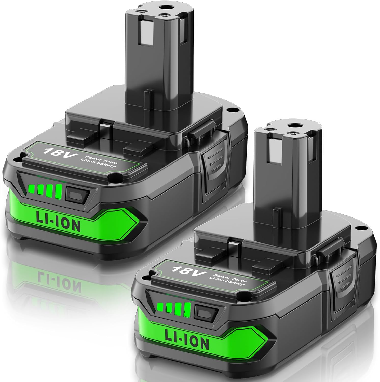 2Pack 4.0Ah Replacement for Ryobi 18V Battery Compatible with Ryobi 18 Volt Lithium ONE+ Plus Battery P102 P103 P104 P105 P107 P108 P109 PBP002 PBP003 PBP004 PBP005 PBP006 Cordless Power Tools