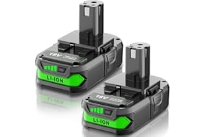 2Pack 4.0Ah Replacement for Ryobi 18V Battery Compatible with Ryobi 18 Volt Lithium ONE+ Plus Battery P102 P103 P104 P105 P107 P108 P109 PBP002 PBP003 PBP004 PBP005 PBP006 Cordless Power Tools