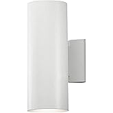 Kichler 9244WH Outdoor Cylinder Wall Mount Sconce UpLight Downlight, White 2-Light (5" W x 12" H) 130 Watts