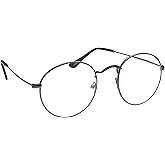 grinderPUNCH Retro Round Clear Lens Glasses Metal Frame