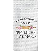 Tzhim The Best Thing in Nan's Kitchen Towels, Nan Gifts Grandma Gifts Hand Towels, Gifts for Nan Grandma Dish Towels Tea Towels for Kitchen, Nan Grandma Christmas, 16x24inch