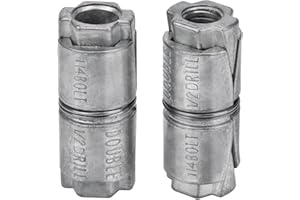 24-Pack Sieqioor 1/4" x 1-1/4" Outer Diameter 1/2 Double Expansion Shield Anchors – Zinc Plated Double Expansion Shield Anchors for Concrete, Brick & Block, Heavy-Duty Inside Screw Anchors