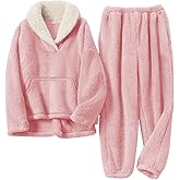Arssm Girls Fuzzy Pants Set Fluffy Sweatsuit 2 Piece Outfits Pullover Sweatsuit Fleece Pants Set Warm Winter