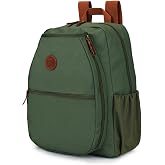 TOURBON Canvas Tennis Backpack Bag with Independent Racket Compartment | Converts to Bike Bag, Hidden Mounting Hooks, for Men and Women, Water Bottle Holder Pouch, Adjustable Shoulder Strap