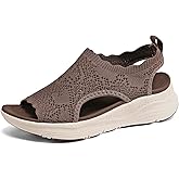 YESWIN Womens Orthopedic Walking Sandals Arch Support Comfort Slip-On Sport Sandals Open-Toe Athletic Sandals for Plantar Fasciitis Summer Beach Casual