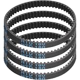 uxcell 4pcs HTD-3M Rubber Timing Belt 60 Teeth,180mm L x 6mm Wd x 2.4mm H | Pitch Length Closed Loop Pulley Timing Belt