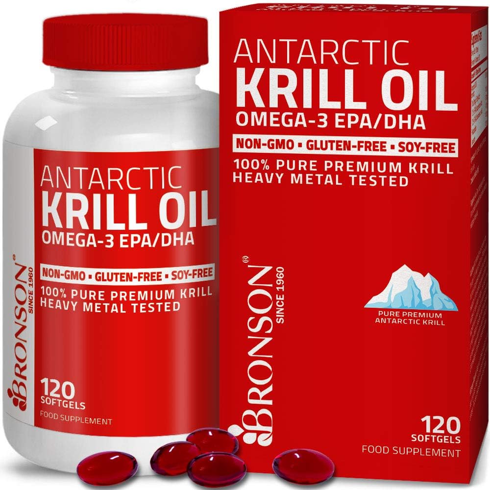 Antarctic Krill Oil with Omega3s EPA, DHA, Astaxanthin and Phospholipids 100 Pure Premium