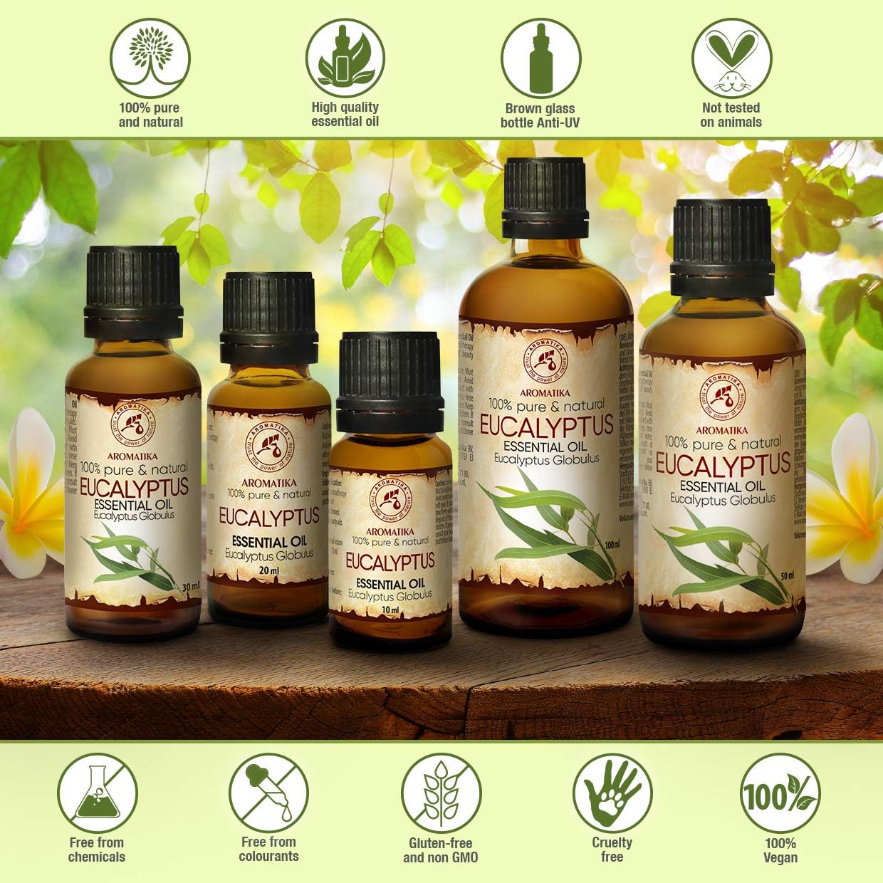 Eucalyptus Essential Oil 100 ml, Eucalyptus Globulus, Fragrance Oil, for Diffuser and Aroma Lamp, Sauna, Aroma Soap, Candle - Image 3