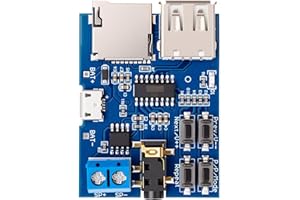 hiBCTR Super decoder - dfplayer mini mp3 Module with Audio Amplifier and Recorder for tf Card u Disk Play, Micro USB 5v Power Supply