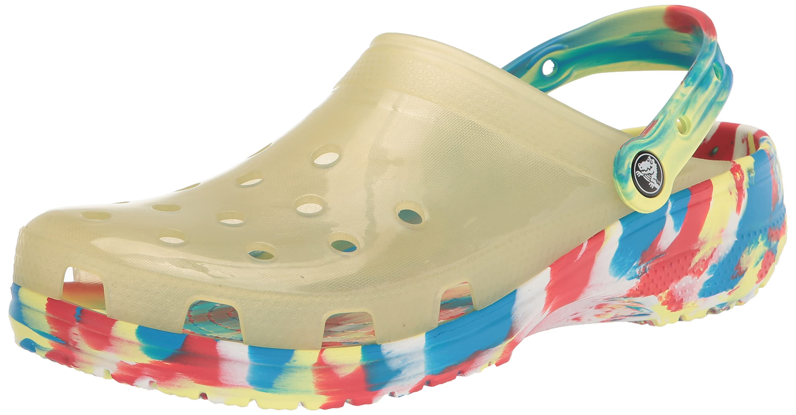 Crocs Unisex Men's and Women's Classic Marbled Tie Dye Clog, Sulphur/Multi, 2 Men/4 Women Image