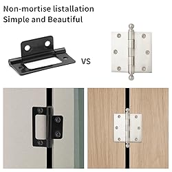 Litoexpe 6 Pcs Non-Mortise Door Hinges, 2 x 0.97