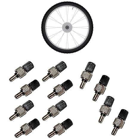 all-around24 8 Stück Fahrrad Ventile Set Adapter Fahrradventil + Muttern + Ventilkappen Blitzventil Dunlopventil