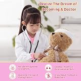 LOYO Kids Doctor Role Play Costume Green Lab Coat Scrubs Stethoscope 3-6 view 4