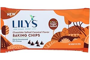 Lily's Chocolate Baking Chips Chocolate Salted Flavor, Caramel, 9 Oz