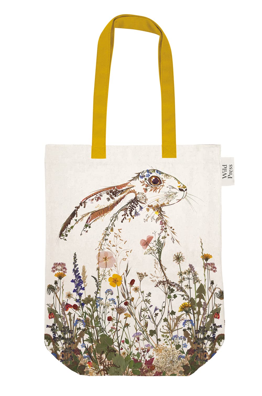 Museums & Galleries Wildflower Hare by Helen Ahpornsiri Organic Cotton Tote Bag, Cream (COT 217)