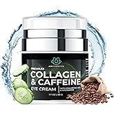 ATN Cosmetics Caffeine Eye Cream, Collagen Eye Cream for all skin types, For Wrinkles & Dark Circles, and Puffiness, Infused with Hyaluronic Acid & Niacinamide, 1.7 OZ / 50 G