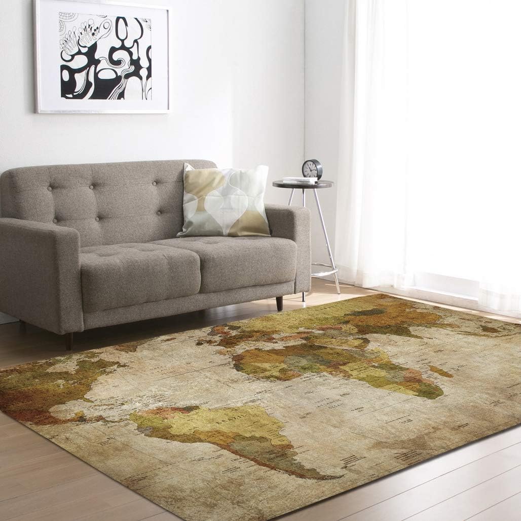 TUSIN Retro Mapa Sala de Estar Alfombra patrón clásico Living Comedor