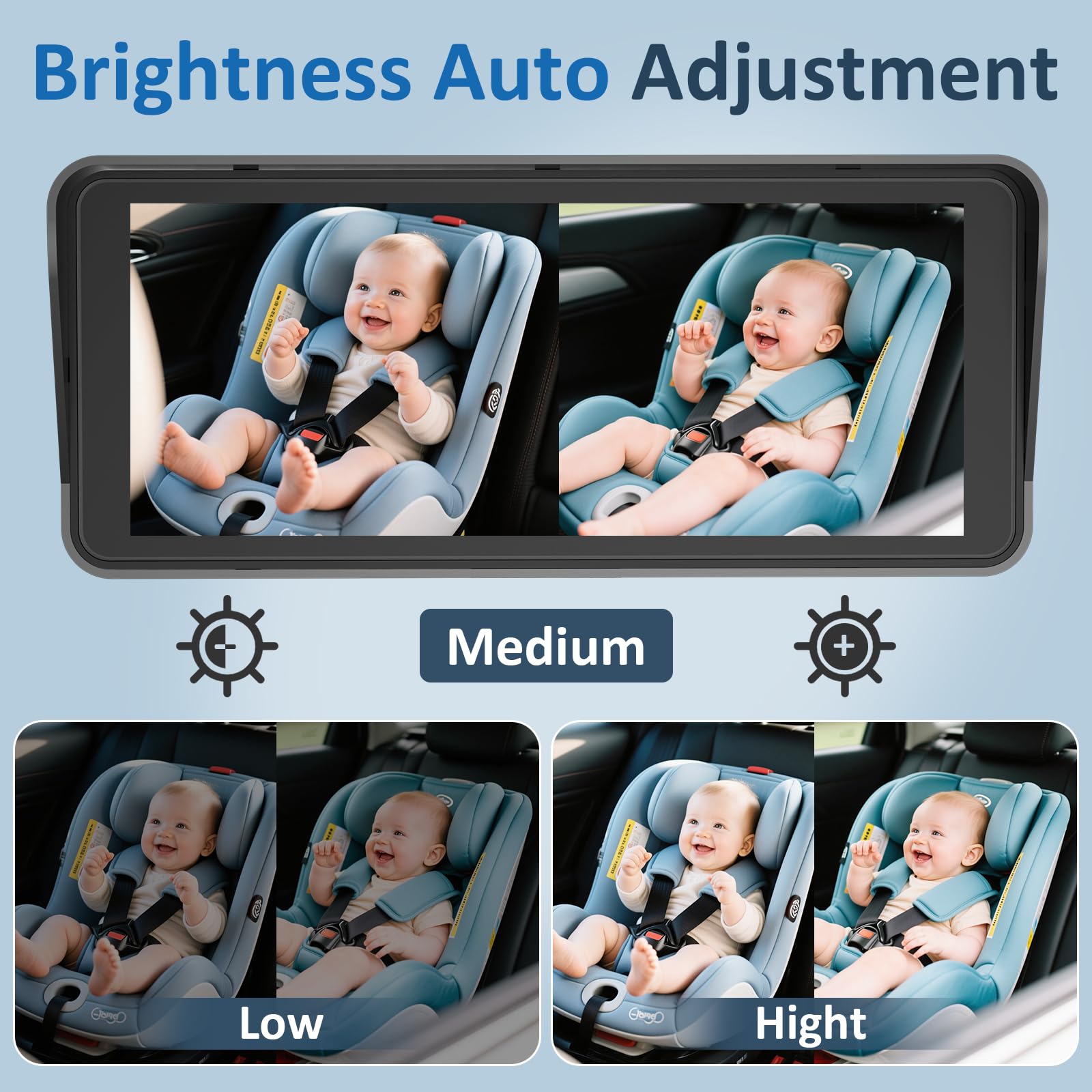 Yakry 2-Kids Baby Car Camera for Seat: 6.9 Inch Ultrawide Display with Two Cameras Rear Facing - USB Powered Backseat Camera HD 1080P Easy to Install