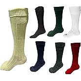HAAUR TRADERS Mens Traditional Scottish Kilt Hose,Scottish Ribbed Socks For Mens Wool Blend Cuff Over Your Kilt Hose