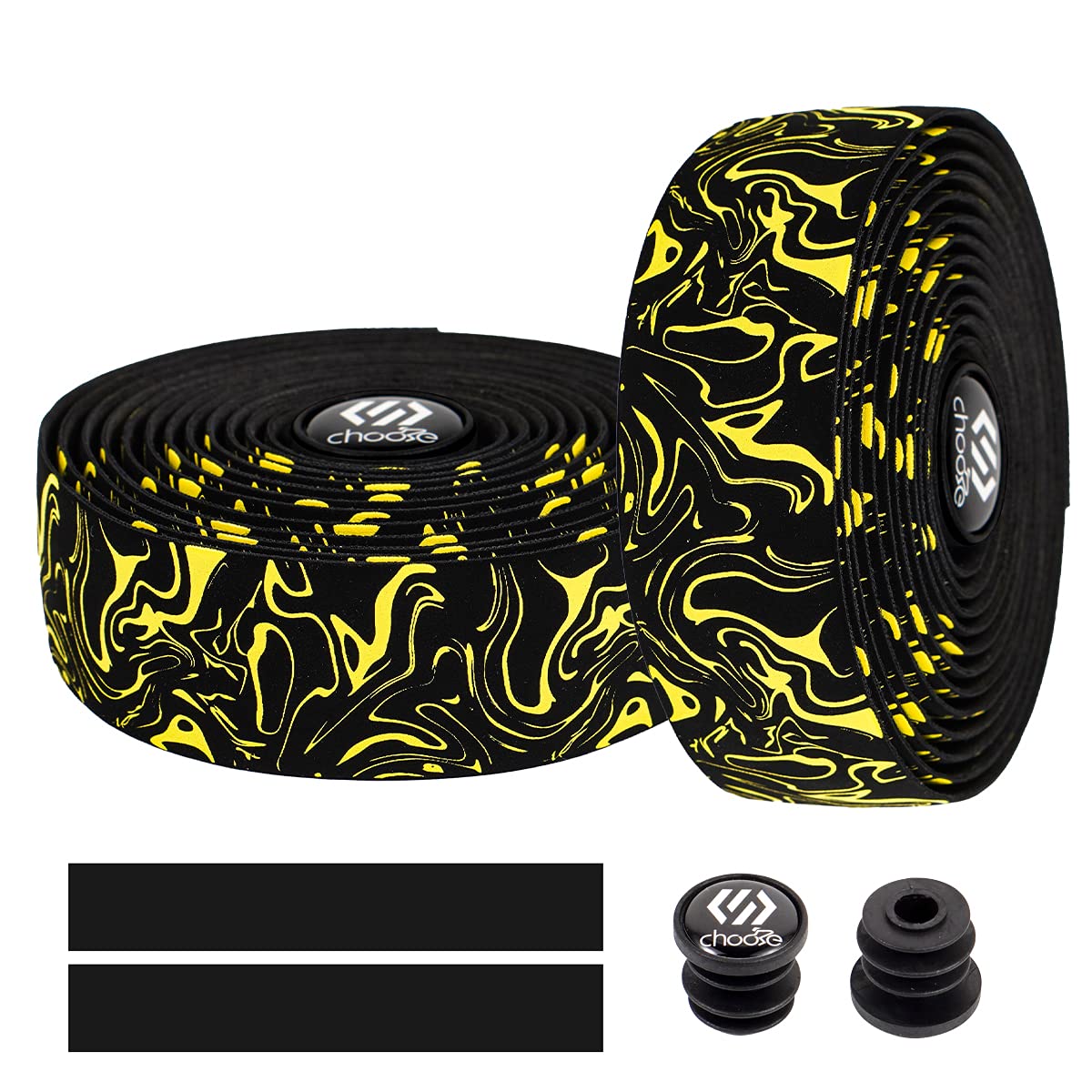 Chooee Road Bike Handlebar Tape,2PCS Bicycle Bar tape,Yellow.