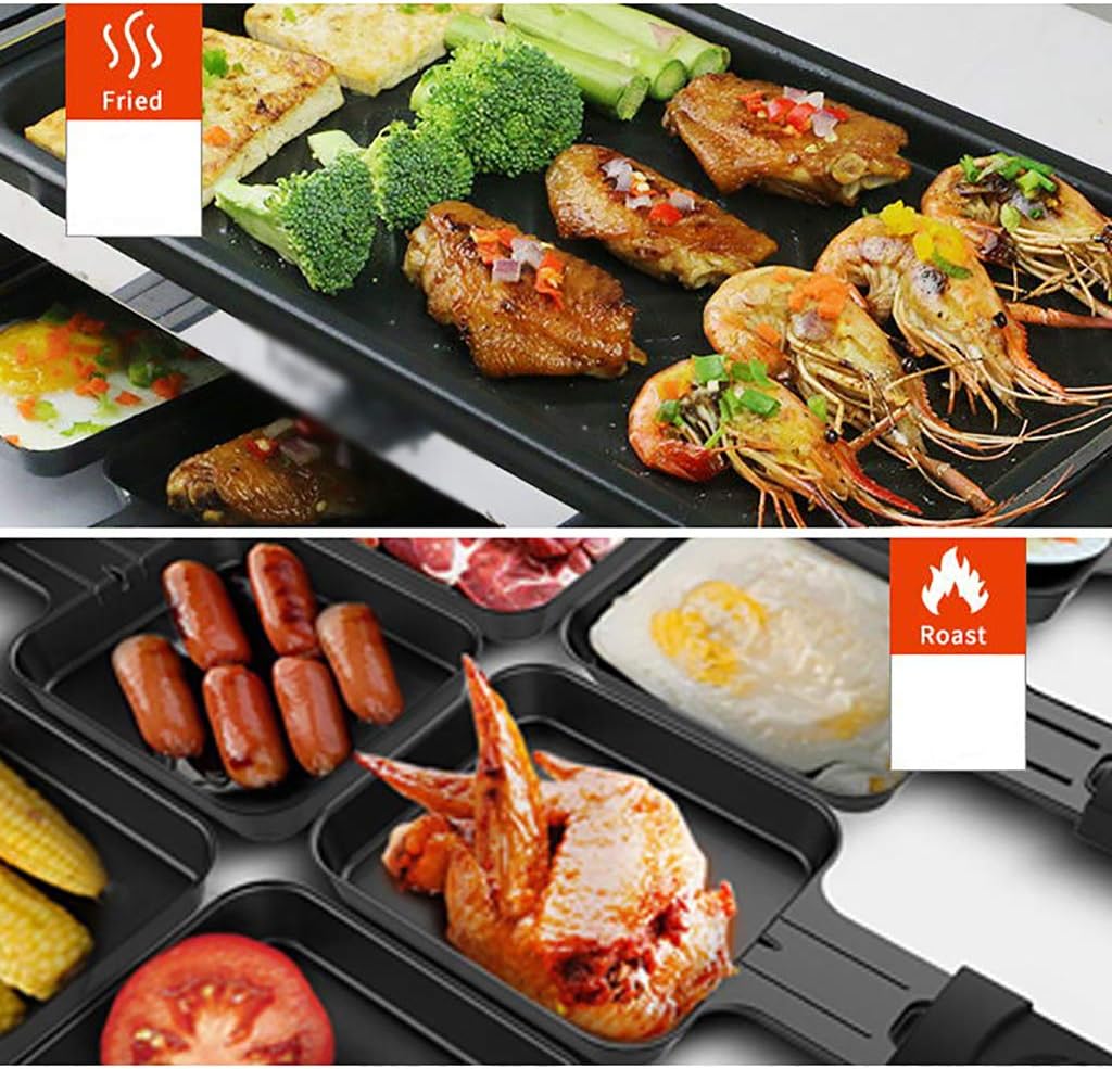 review 4-Person Electric Barbecue Grill with Non-stick Grill Plate, Black