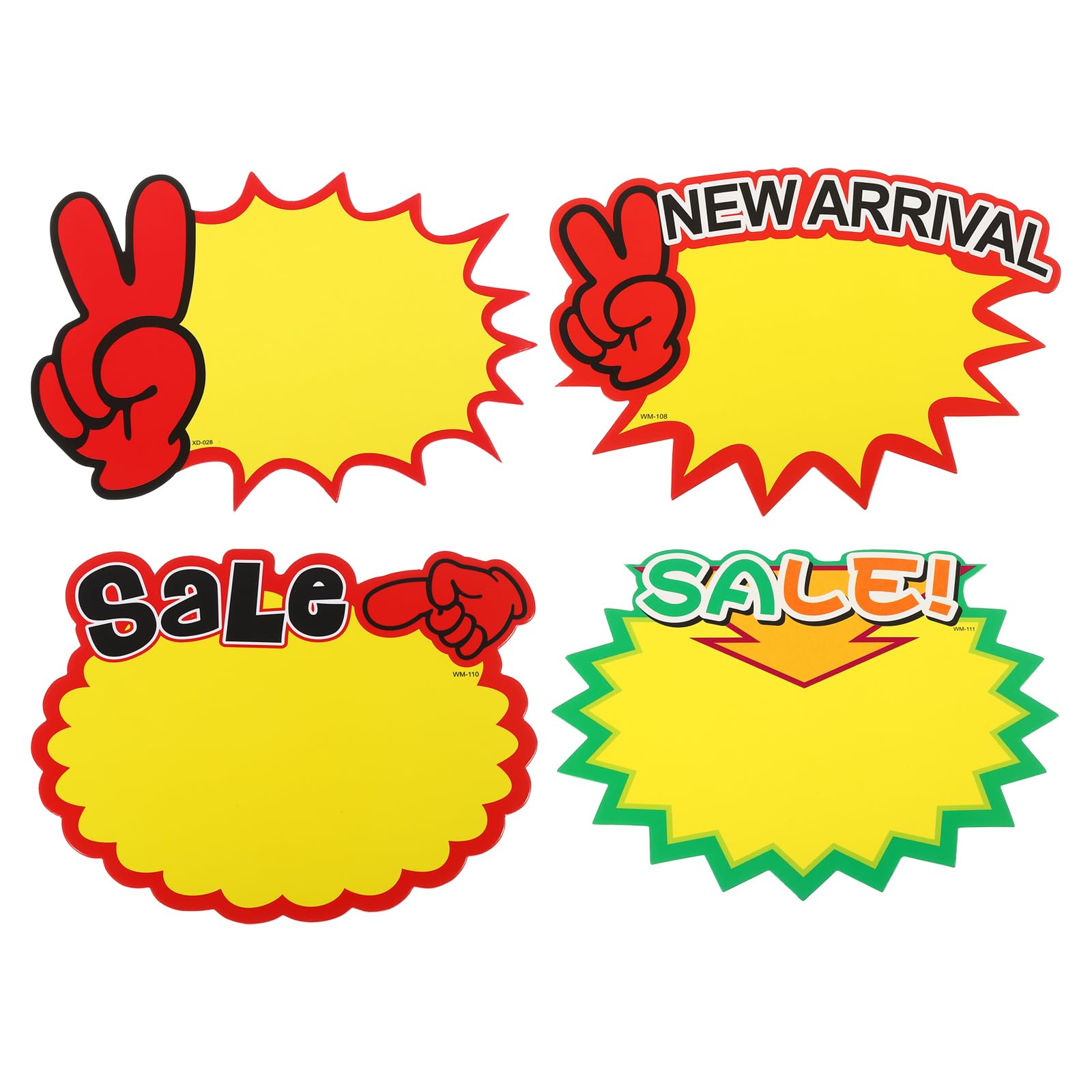 PATIKIL 80pcs Star Burst Signs, 7x5.5in Blank Star Burst Signs Price Tag Stickers Pricing Tags Fluorescent Neon Paper for Sign Retail Store, Arrival,Sale,Sale,Blank