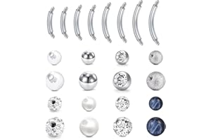 MODRSA Belly Button Ring Belly Rings Surgical Steel Belly Button Rings for Women Navel Piercing Jewelry Silver Gold 6mm 8mm 1