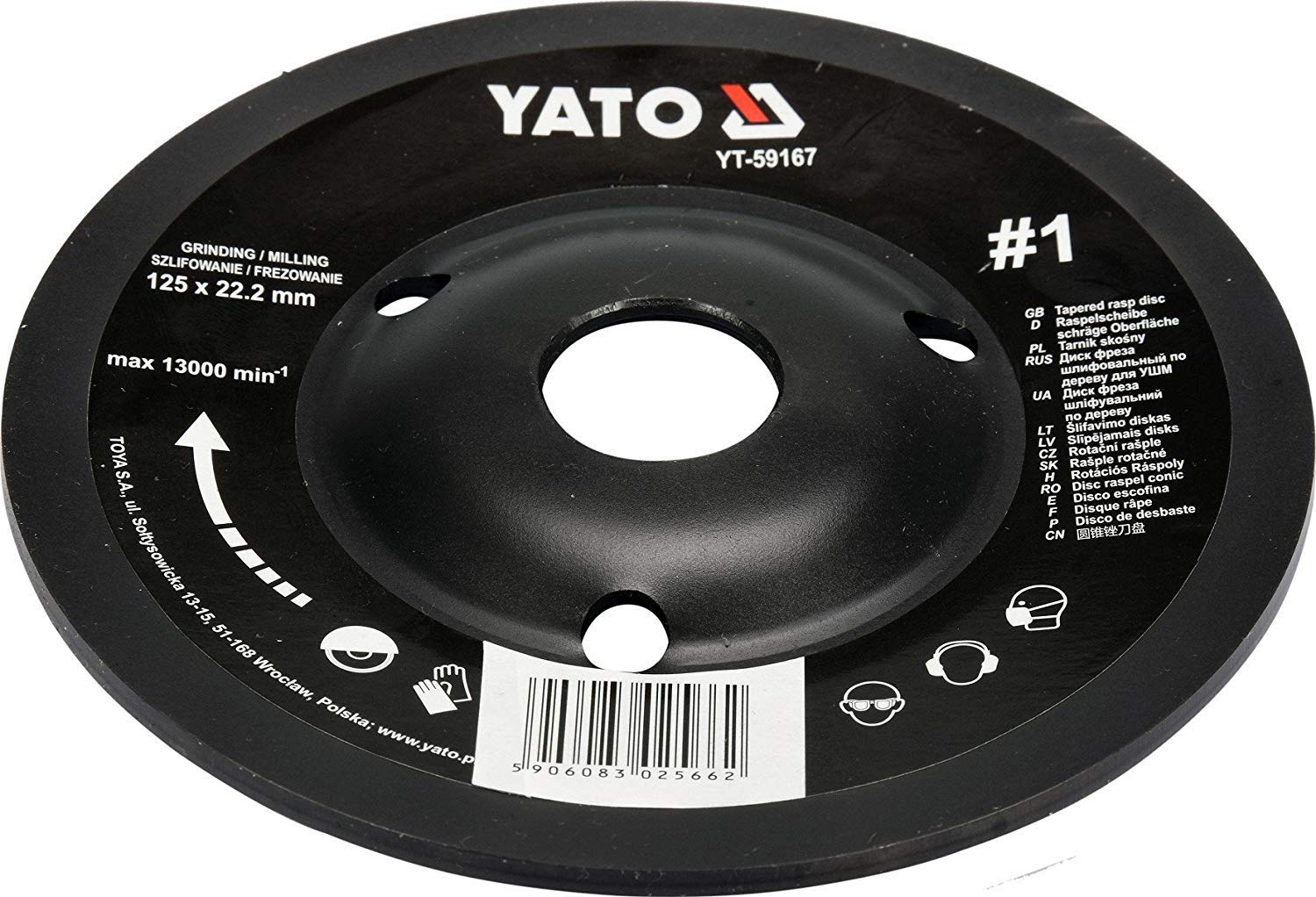 Yato Professional Rasp Disc for Angle Grinder Selection 115 mm 125 mm Grinding Disc Wood Flex Wood Art (125 mm No. 1 Angled), 0