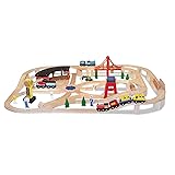 Melissa & Doug Deluxe Wooden Railway Train Set