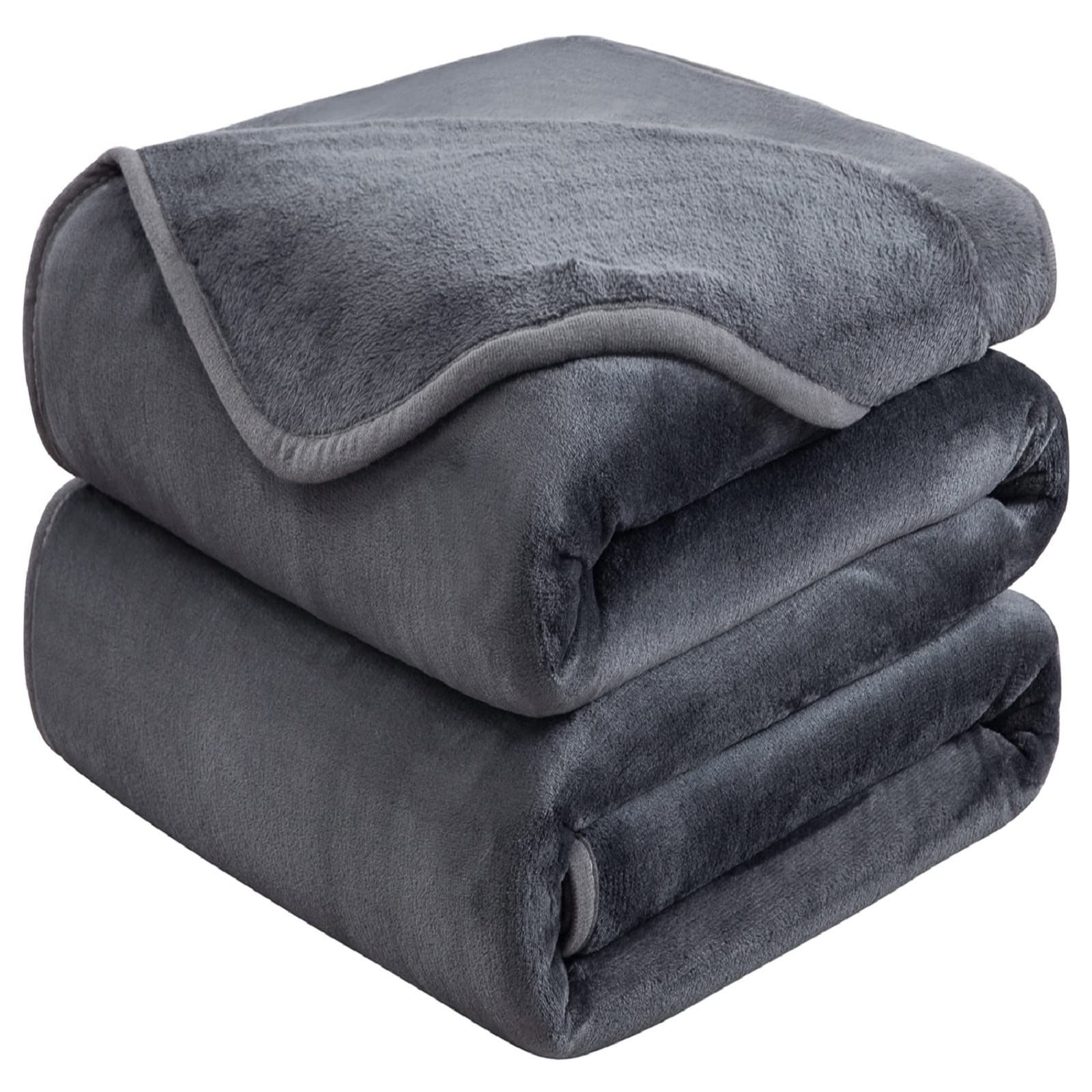 HOZY Baby/Adult Fleece Blanket, 130 x 150 cm, Soft and Warm, Microfiber Polyester, Bedspread, Sofa Throw, Velvet Effect, Easy to Clean, Dark Grey