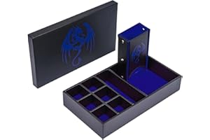 KSNDie D&D Dice Storage Box 4 in 1 Portable Dice Case, RPG DND Rolling Tray Leather Box for Role Playing Games and Other Tabletop Game