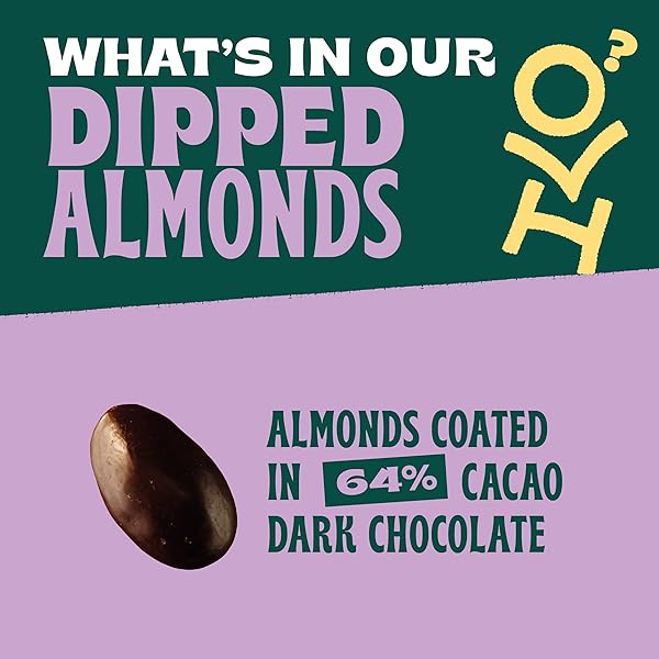ORCHARD VALLEY HARVEST DARK CHOCOLATE COVERED ALMONDS, 2 OUNCE BAG, GLUTEN FREE, NON-GMO, NO ARTIFICIAL INGREDIENTS