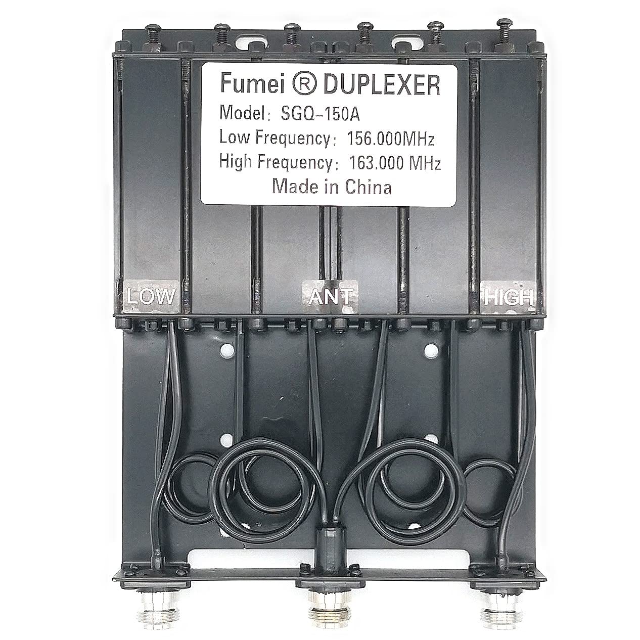 Fumei VHF 136-174MHz 30W Duplexer for Radio Repeater Tuned Low Frequency 156MHz & High Frequency 163MHz & N Female connectors