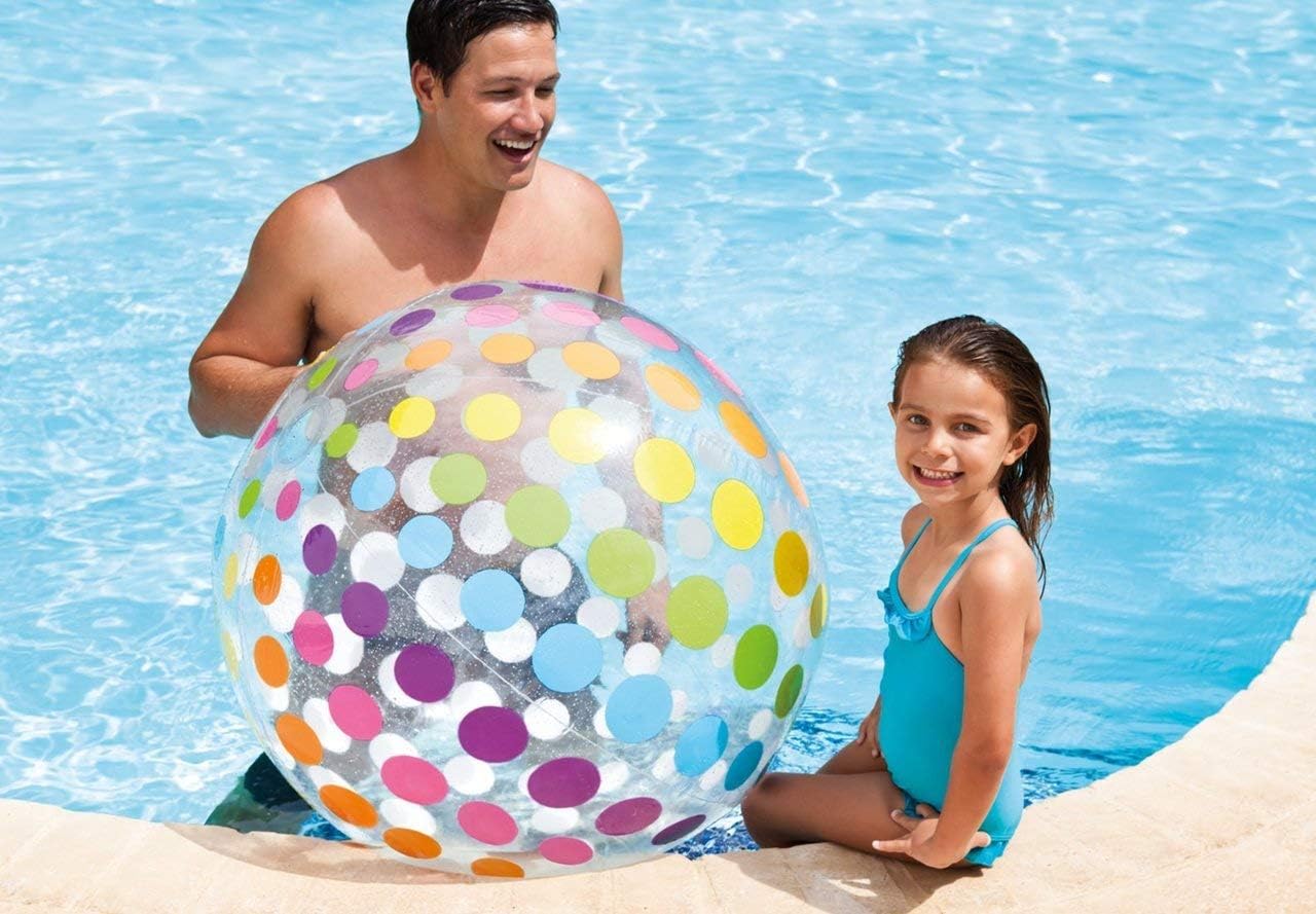 Intex Jumbo Inflatable Big Panel Colorful Giant Beach Ball (Set of 4) | 59065EP: Toys & Games