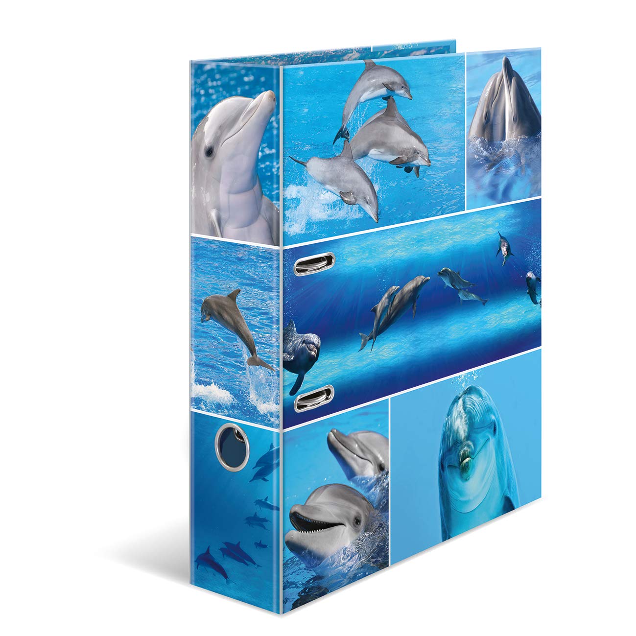 HERMA Lever Arch File Animals with Dolphins Motif, A4, 70 mm Spine, with Inner Print, 1 Folder