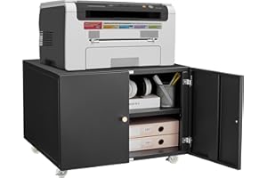 MilleLoom Metal Printer Stand with File Storage Cabinet Mobile File Cabinet Rolling Printer Stand Filing Cabinets with Shelve