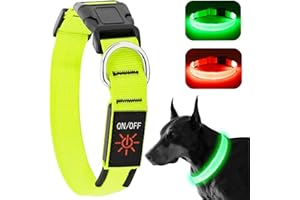 KOSKILL Light Up Dog Collar at Night, Led Dog Collar Adjustable, Lighted Dog Collar Rechargeable Waterproof, Dog Lights for N