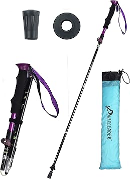 Amazon Cisicoトレッキングポール 登山ストック 山登り 杖 軽量アルミ製 折りたたみ式 収納ケース付き 1本セット 超軽量 収納時37cm Cisico トレッキングポール