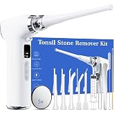 Tonsil Stone Remover, 12-in-1 Tonsil Stone Removal Kit with 5 Adjustable Suction Levels, Built-in LED Light, One-Touch Pause, 5X Magnifying Mirror, Electric Vacuum Suction Tool for Oral Care