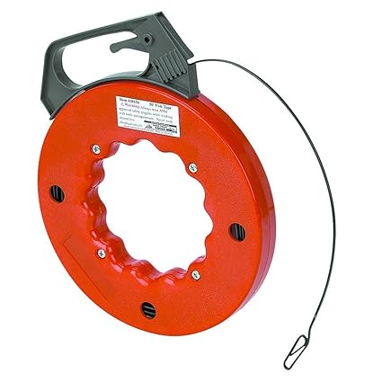 Electrical Fish Tape Reel 50 Foot Reach Impact Case For