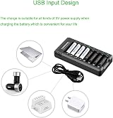 POWEROWL 8 Pcs 1000mAh AAA Rechargeable Batteries and 8 Bay Charger view 7