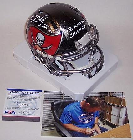 mike alstott signed helmet