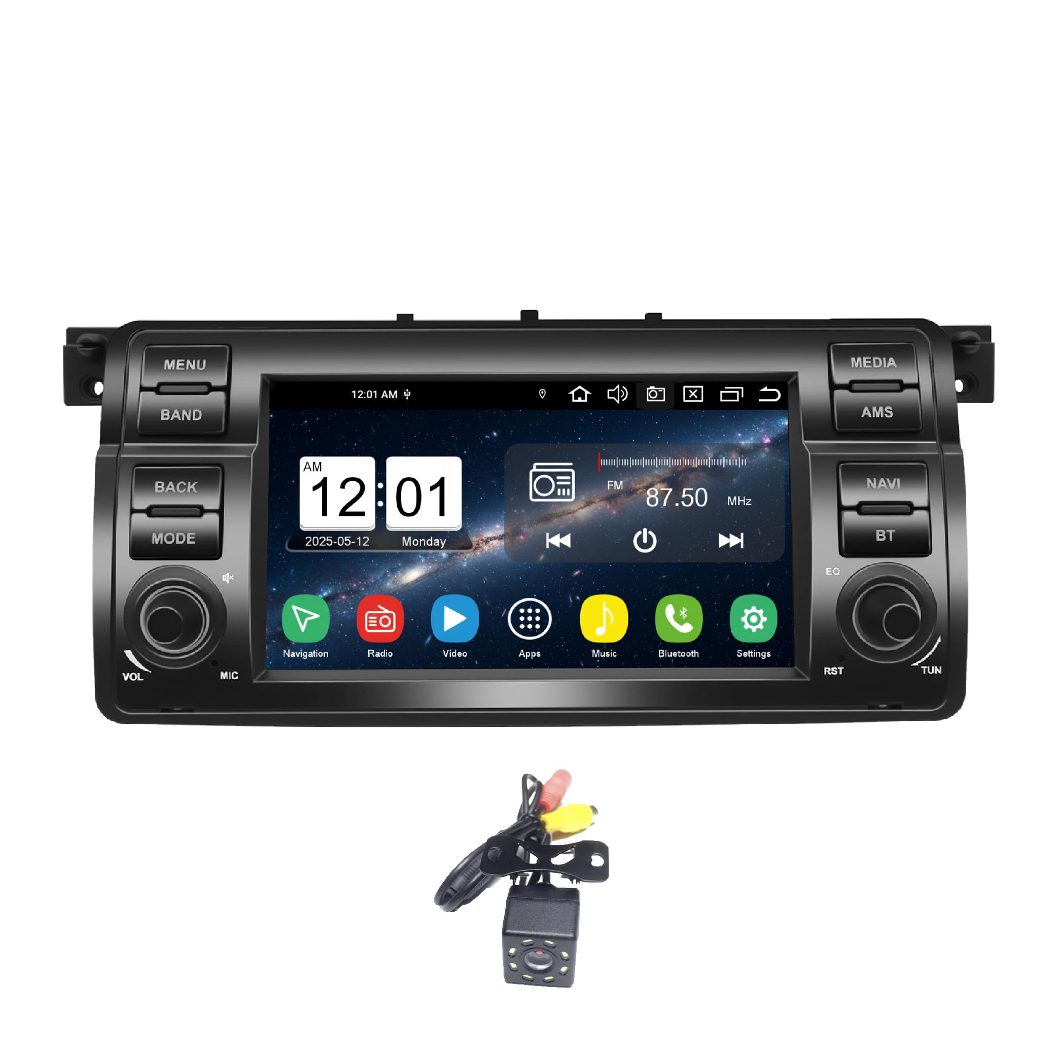 Amaseaudio Android 14 Car Radio 7inch for BMW E46 3 Series 1999-2004, Octa core 4GB+64GB, Wireless Carplay Android Audo, Support 4G Wifi Bluetooth 5.4 GPS navigation