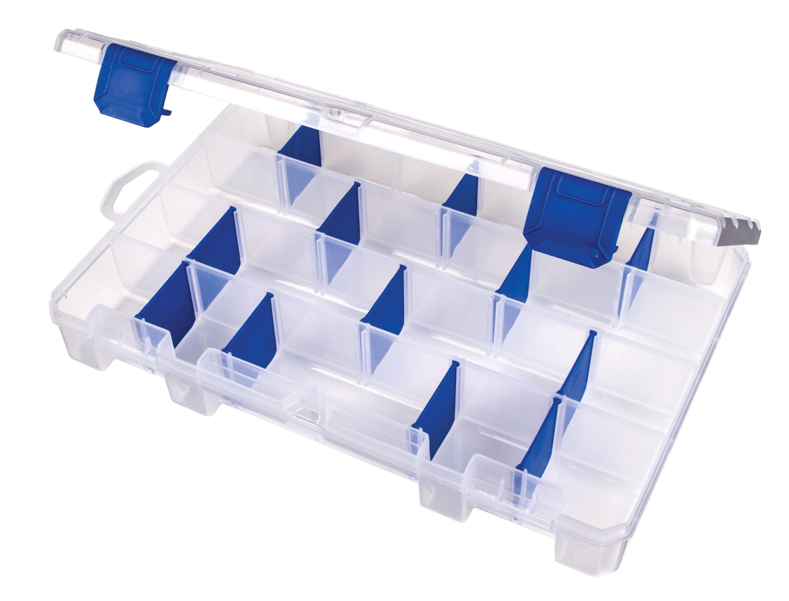 Photo 1 of Flambeau Outdoors 4007 Tuff Tainer Fishing Tackle Box with Zerust Anti-Rust Dividers - Includes 12 Dividers, 24 Compartments, Clear Fishing Lure Organizer