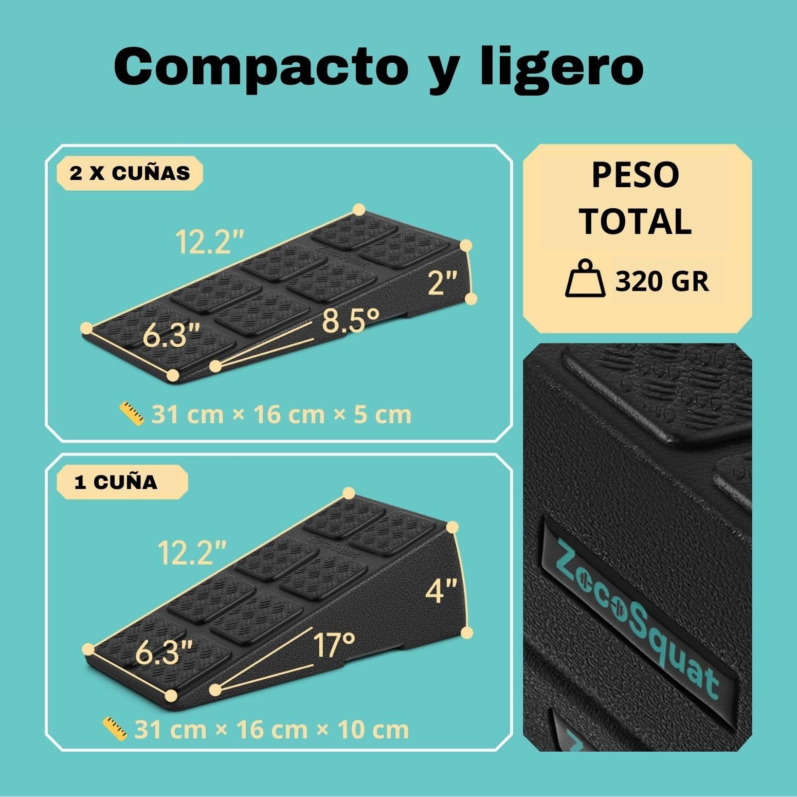 Squat Wedge - Squat Wedge Block 520 LBS Weight Capacity - Slant Board for Calf Stretching - Calf Stretcher Slant Board - yoga blocks