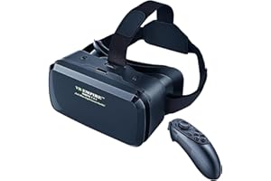 VR EMPIRE VR Headsets for Phone Cell Phone Virtual Reality headsets 3D Glasses Helmets VR Goggles for TV Movies Video Games Compatible to iOS Android Support 4.7” to 7.3” Mobile Screen with Controller (BR95)