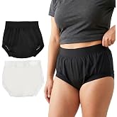 AQX Adult Plastic Pants for Incontinence, Waterproof Rubber Underwear S | Adult Diaper Covers Waterproof, Leakproof Rubber Pants for Adults Incontinence Washable, Seniors Overnight Protective 2 Pcs