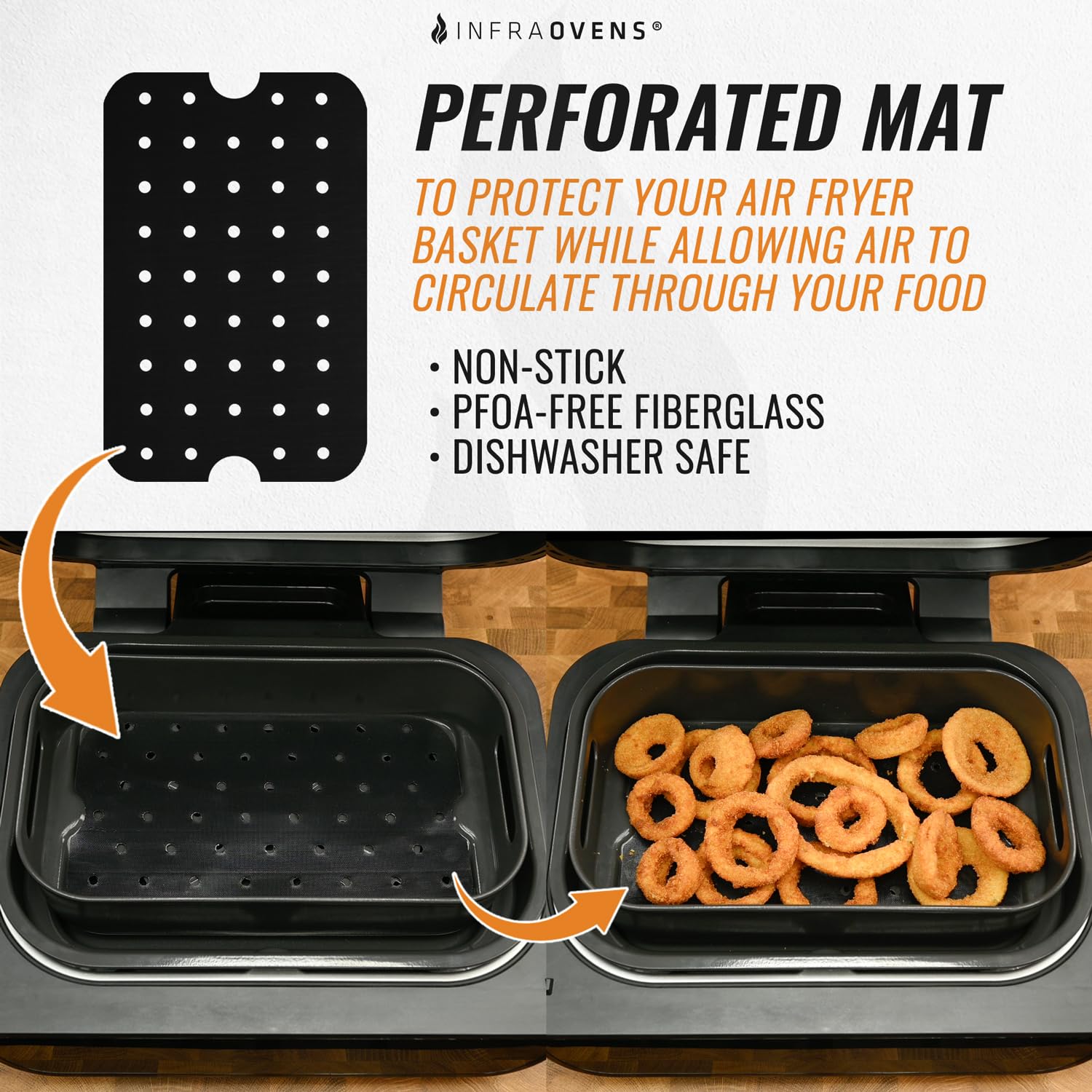 Air Fryer Reusable Liner Accessories for Ninja Foodi Smart XL Grill FG551 (Crisper Basket Only), Non Stick Mats with Air Fryer Recipe Book, Airfryer Accessory Set by INFRAOVENS