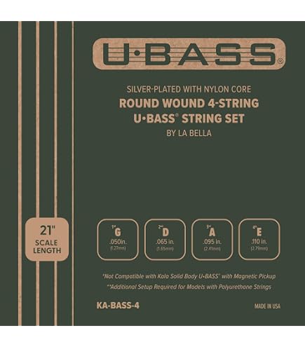 Amazon.com: Aquila 68U Bass Ukulele Strings Thundergut, GDAE